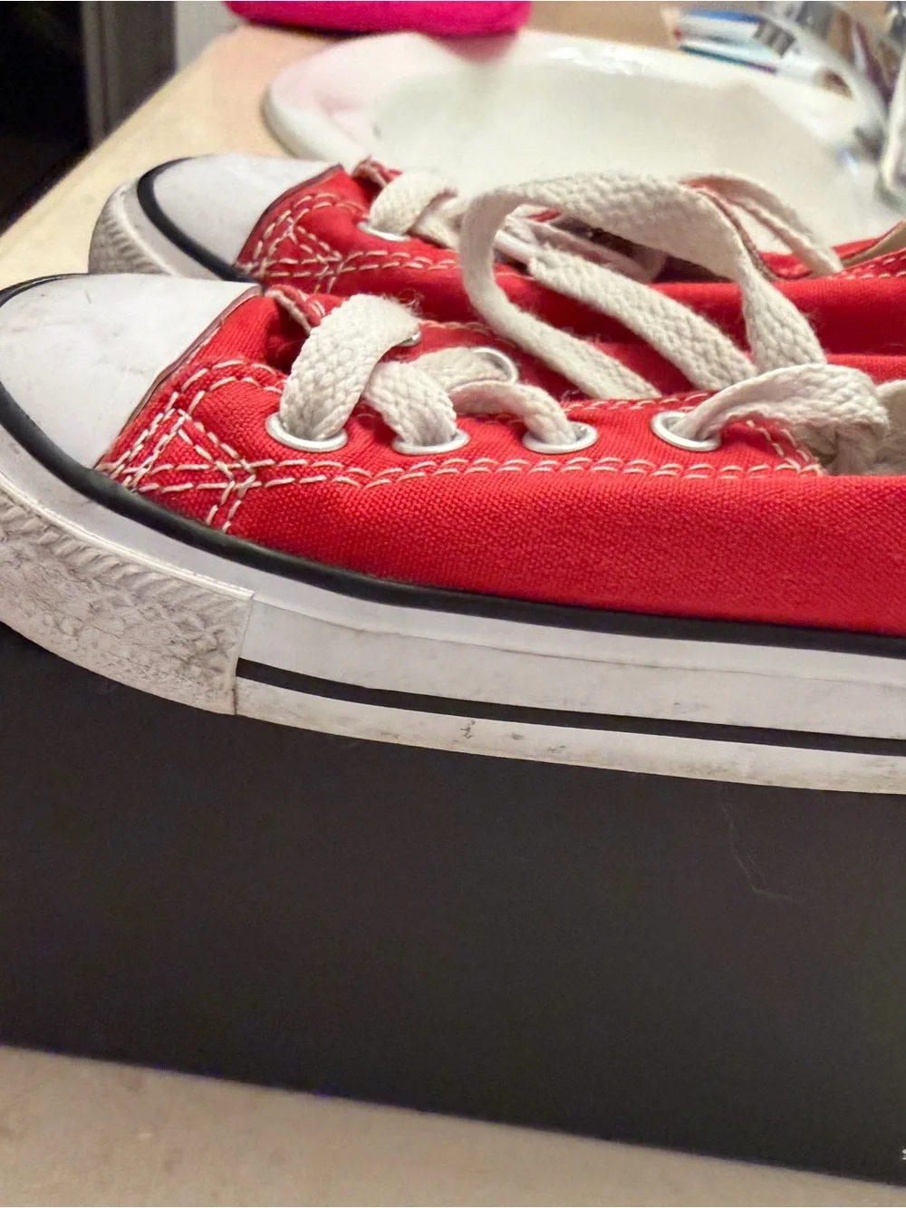 Converse Kids Red Low-Top Canvas Sneakers